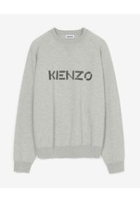 Kenzo - KENZO - Dzianinowy sweter z logo. Kolor: szary. Materiał: dzianina. Długość: długie #3