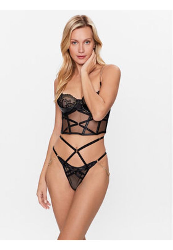 Hunkemöller Biustonosz top Hecate 199848 Czarny. Kolor: czarny. Materiał: syntetyk