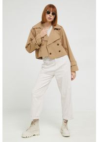 Abercrombie & Fitch kurtka damska kolor beżowy przejściowa. Okazja: na co dzień. Kolor: beżowy. Styl: casual, klasyczny #3