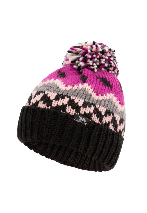 TRESPASS - Czapka Dziecięca Twiglet Chunky Knit Fleece Lined Hat. Kolor: fioletowy. Sezon: zima. Styl: sportowy