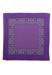 Modini - Fioletowa poszetka w kwiatki E51. Kolor: fioletowy. Wzór: kwiaty #1