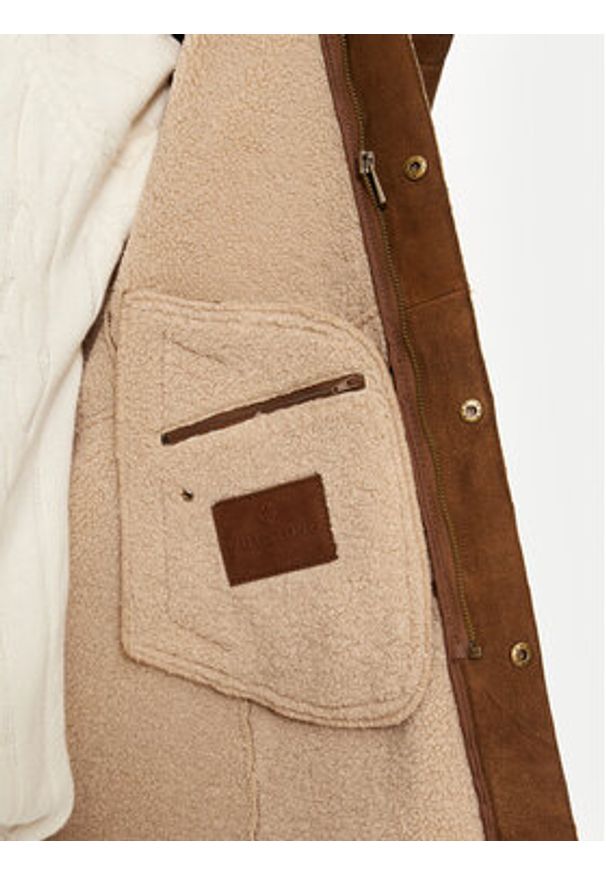 Milestone Kożuch Tabeo 431632 21045 Brązowy Regular Fit. Kolor: brązowy. Materiał: skóra