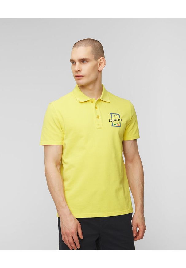 Polo męskie Dolomite Dobbiaco SS. Typ kołnierza: polo. Kolor: żółty