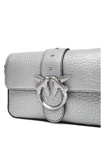 Pinko - PINKO Torebka Love One Mini Slouchy Fl AI 25-26 PLTT 104340 A2JT Srebrny. Kolor: srebrny. Materiał: skórzane #6