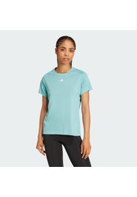 Adidas - AEROREADY Train Essentials Minimal Branding Crewneck Tee. Kolor: zielony. Materiał: materiał