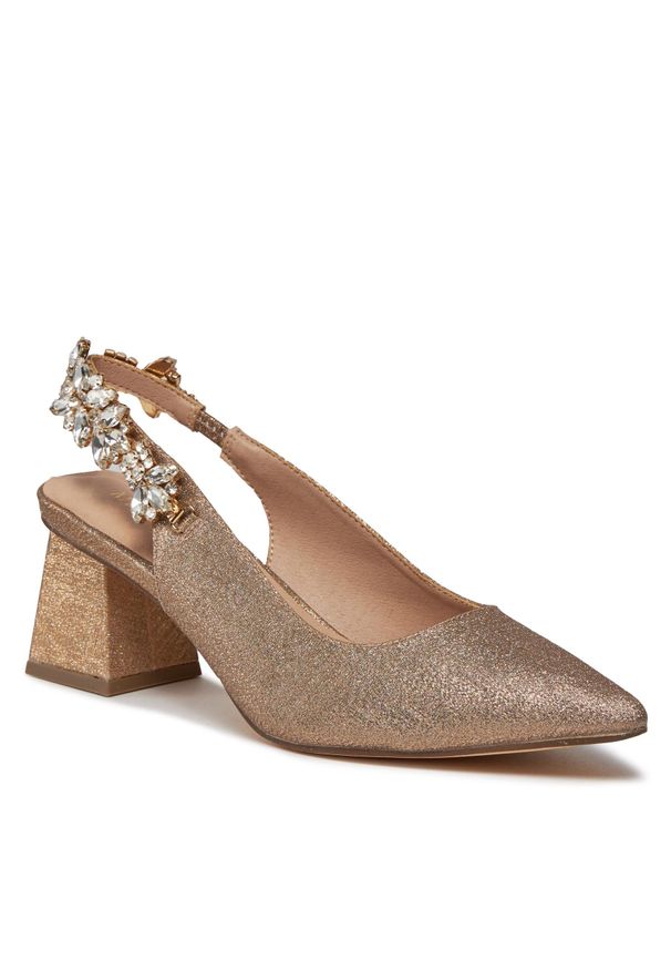 Sandały Menbur 24354 Gold 00. Kolor: złoty. Materiał: skóra