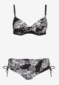 Born2be - Czarne Bikini Biustonosz z Wiązaniem i Majtki Typu Figi Norettia. Kolekcja: plus size. Kolor: czarny. Materiał: jeans #6