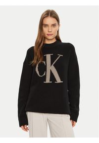 Calvin Klein Jeans Sweter Intrasia J20J224799 Czarny Relaxed Fit. Kolor: czarny. Materiał: bawełna #1