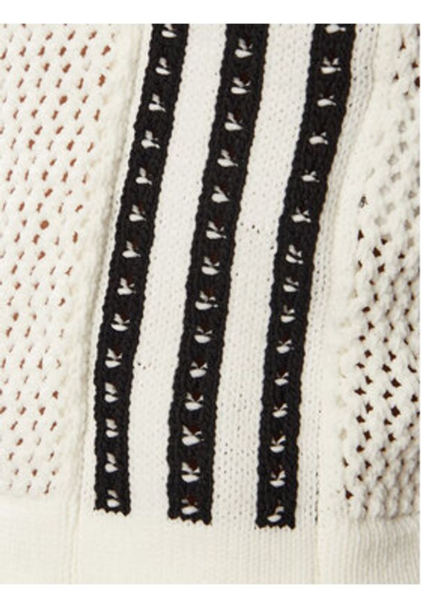 Adidas - adidas Top Knitted Crochet KC6485 Biały Slim Fit. Kolor: biały. Materiał: syntetyk
