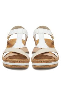 Rieker Sandały V0919-80 Biały. Kolor: biały. Materiał: materiał #2