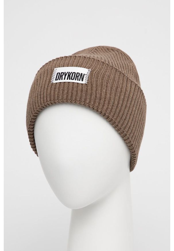 Drykorn - Czapka z domieszką wełny Loah. Kolor: brązowy. Materiał: wełna