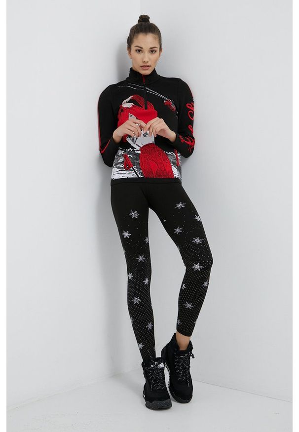 Newland - Legginsy. Kolor: czarny. Materiał: dzianina, materiał