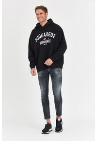 DSQUARED2 Czarna bluza męska bromance slouch hoodie, Rozmiar M. Kolor: czarny