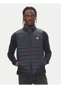 Guess Jeans Bezrękawnik M5RN55 WHAB2 Granatowy Regular Fit. Kolor: niebieski. Materiał: syntetyk. Długość rękawa: bez rękawów #1