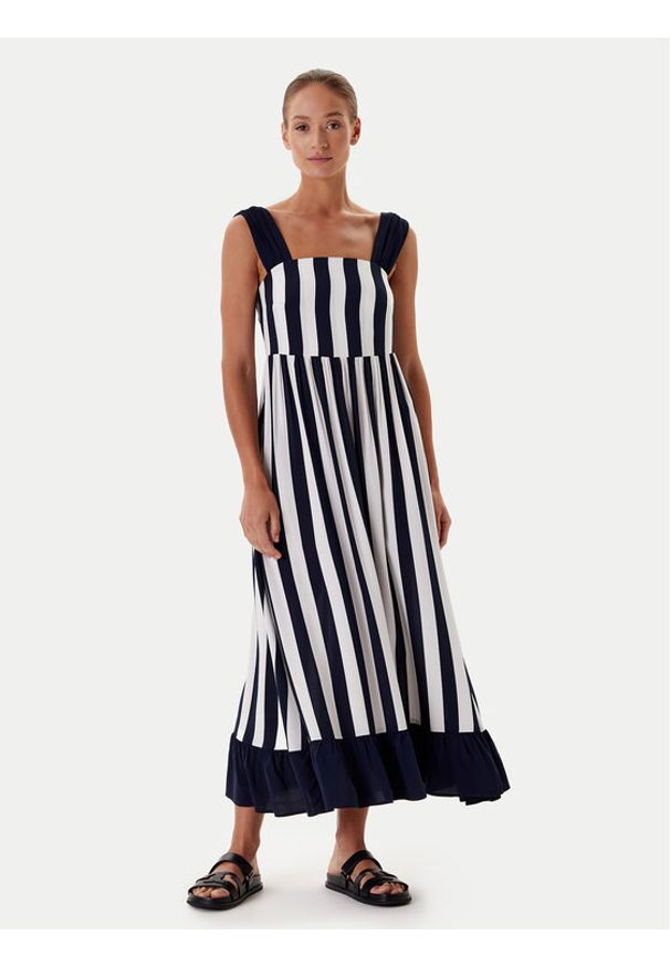 Tatuum Sukienka letnia Daliana 1 T2510.212 Granatowy Relaxed Fit. Kolor: niebieski. Materiał: wiskoza. Sezon: lato