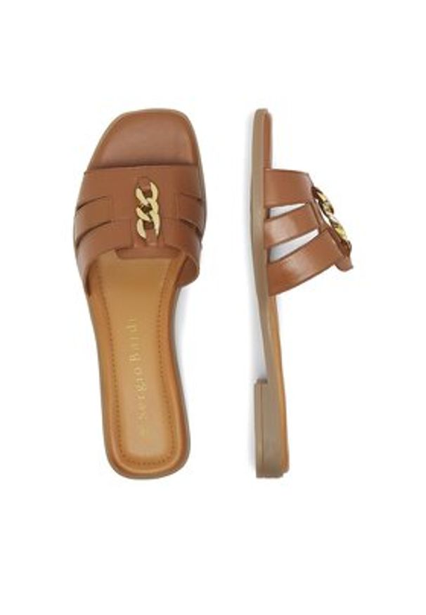 Sergio Bardi Klapki WI16-B1033-04SB Brązowy. Kolor: brązowy. Materiał: skóra