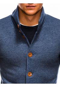 Ombre Clothing - Bluza męska rozpinana bez kaptura - jeansowa CARMELO - XL. Typ kołnierza: bez kaptura. Materiał: jeans #4