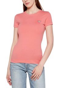Guess - GUESS Różowy damski t-shirt Mini. Kolor: różowy