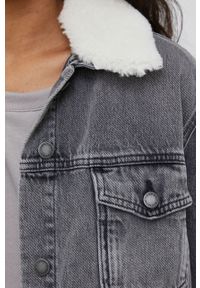 TOMMY HILFIGER - Tommy Hilfiger kurtka jeansowa damska kolor szary przejściowa. Kolor: szary. Materiał: jeans
