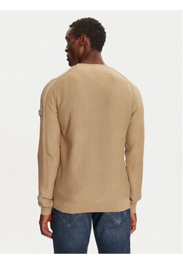JOOP! Jeans Sweter 15 JJK-09Oweno 30042563 Beżowy Modern Fit. Kolor: beżowy. Materiał: bawełna
