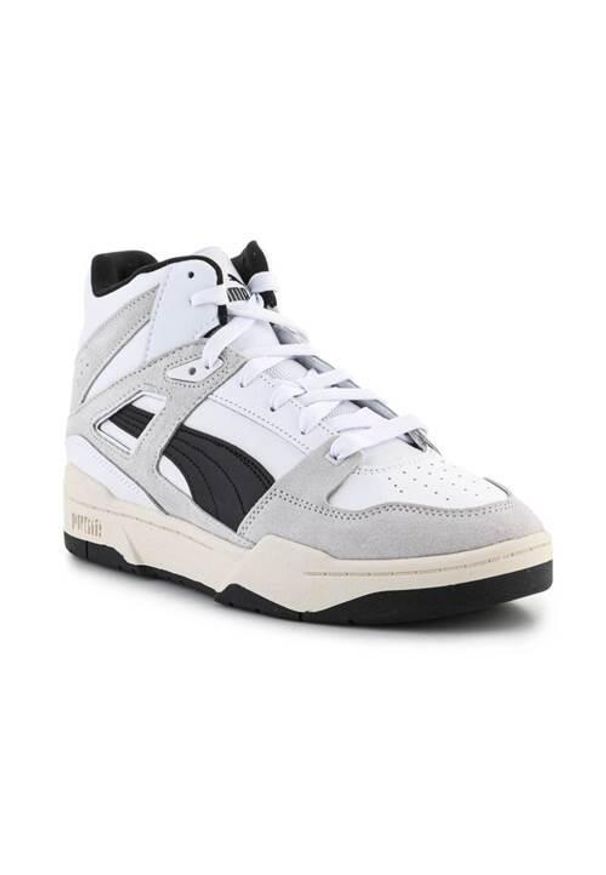 Buty do chodzenia męskie Puma Slipstream Hi Heritage M. Zapięcie: sznurówki. Kolor: wielokolorowy, szary, biały. Materiał: tkanina, skóra, materiał, syntetyk. Szerokość cholewki: normalna. Sport: turystyka piesza