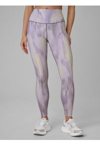 4f - 4F Legginsy treningowe szybkoschnące damskie - żółte L. Stan: podwyższony. Kolor: żółty. Sport: fitness #2
