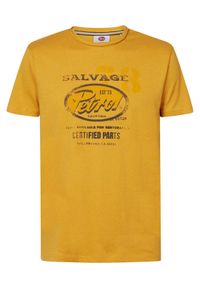 Petrol Industries T-Shirt M-1030-TSR608 Żółty Regular Fit. Kolor: żółty
