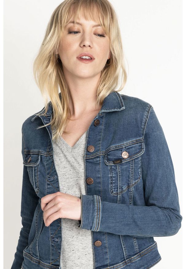Lee - LEE SLIM RIDER DAMSKA KURTKA JEANSOWA NINETY NINE L541HAZV 112112654. Materiał: jeans
