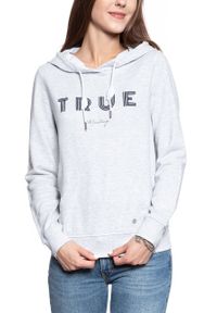 Mustang - BLUZA MUSTANG Bella H Embroidery Light grey melange 1008016 4141. Wzór: nadruk #5