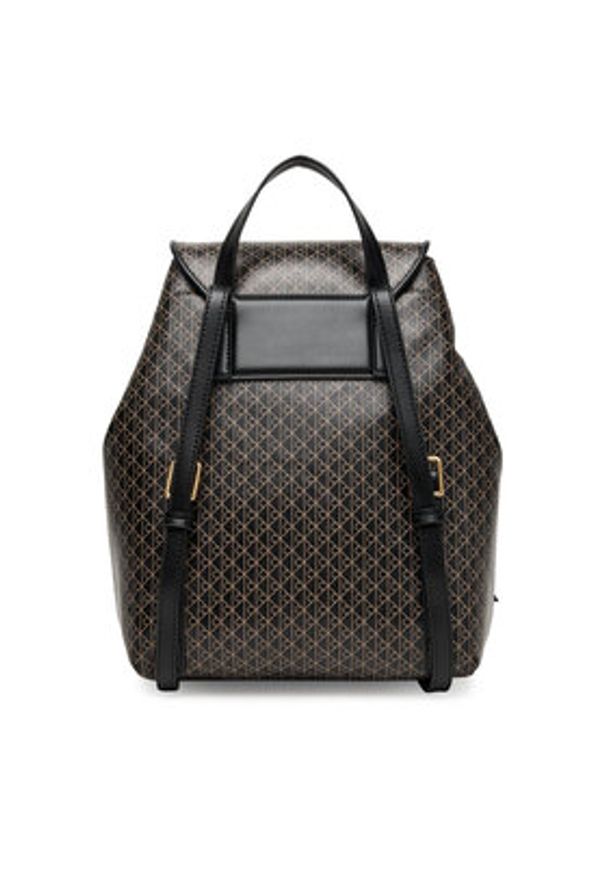 Calvin Klein Plecak Emblem Aop Flap Backpack LV04F3271G Czarny. Kolor: czarny. Materiał: skóra