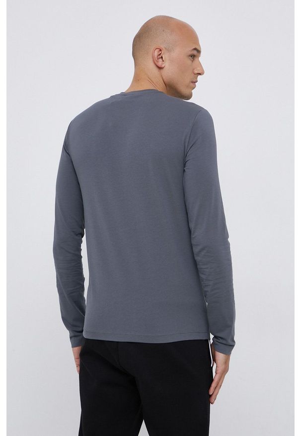 EA7 Emporio Armani - Longsleeve. Okazja: na co dzień. Kolor: szary. Materiał: dzianina. Długość rękawa: długi rękaw. Wzór: gładki. Styl: casual