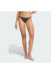 Adidas - Prążkowany dół od bikini Iconisea. Kolor: brązowy. Materiał: prążkowany #1