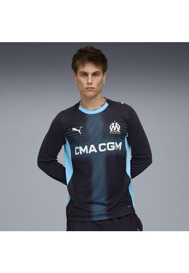 Puma - Męska koszulka wyjazdowa Olympique Marsylia 25/26 z długim rękawem PUMA. Kolor: niebieski. Długość rękawa: długi rękaw. Długość: długie. Sport: bieganie