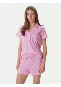 Lauren Ralph Lauren - LAUREN RALPH LAUREN Piżama ILN12502 Różowy Regular Fit. Kolor: różowy. Materiał: bawełna #1