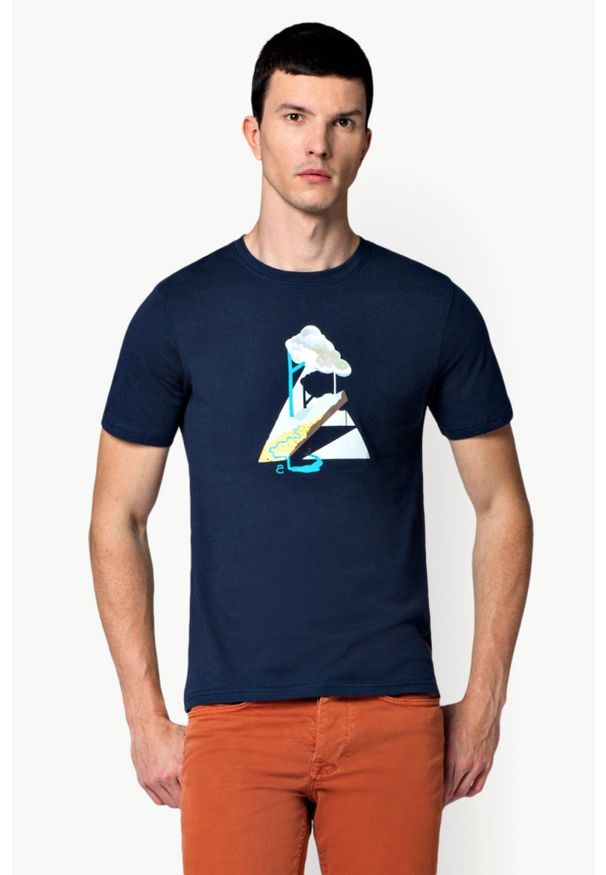 Lancerto - Koszulka Granatowa Jerry. Kolor: niebieski. Materiał: jersey, dzianina, bawełna, materiał. Wzór: nadruk. Styl: klasyczny