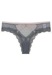 Intica - Figi z ozdobnymi strapsami z przewiewnego materiału Roxana. Kolor: szary. Materiał: materiał