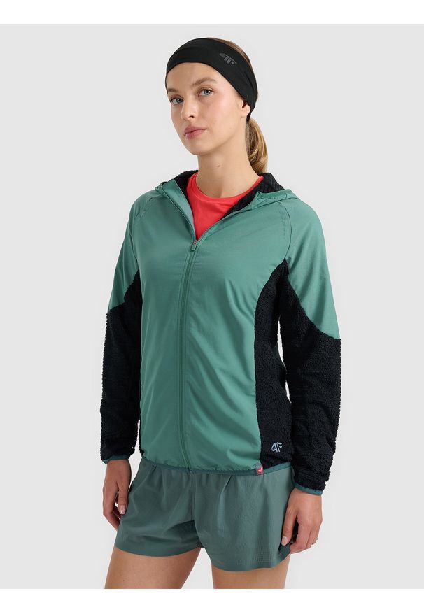 4f - 4F Bluza do biegania w terenie Primaloft Active damska - turkusowa XS. Kolor: turkusowy. Materiał: materiał. Technologia: Primaloft. Sport: bieganie, fitness