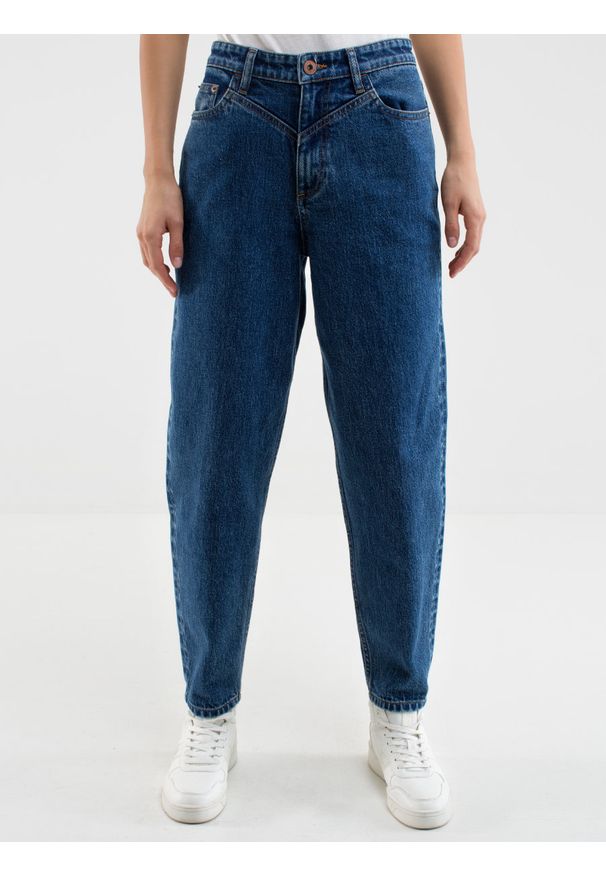 Big-Star - Spodnie jeans damskie mom jeans Ria 320. Kolor: niebieski