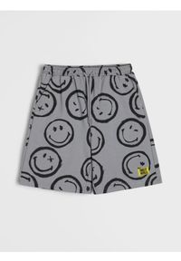 Sinsay - Szorty loose fit ze wzorem Smiley - szary. Kolor: szary #1