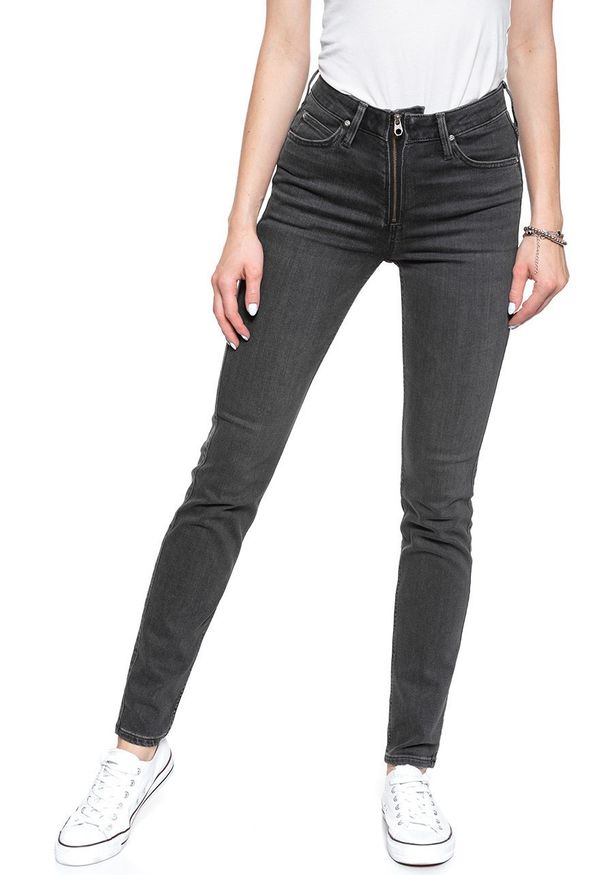 Lee - SPODNIE DAMSKIE LEE SCARLETT HIGH ZIPPER PITCH L30BYGYP. Stan: podwyższony. Kolor: czarny