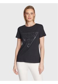 Guess T-Shirt Adele V2YI07 K8HM0 Czarny Regular Fit. Kolor: czarny. Materiał: bawełna