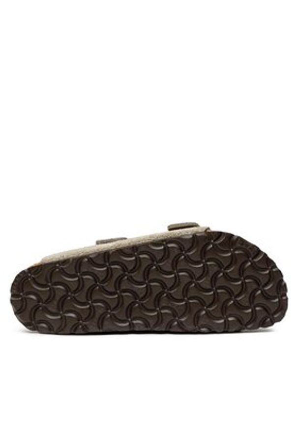 Birkenstock Klapki Arizona Bs 0951303 Khaki. Kolor: brązowy. Materiał: skóra, zamsz