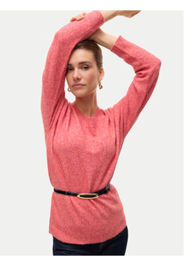 Vero Moda Sweter Doffy 10201022 Różowy Regular Fit. Kolor: różowy. Materiał: syntetyk