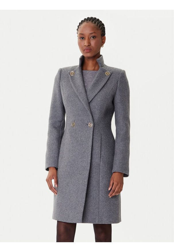 Rinascimento Płaszcz wełniany CFC0126218003 Szary Regular Fit. Kolor: szary. Materiał: syntetyk