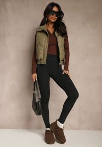 Renee - Czarne Legginsy Casual Regualr Waist Ralinsa. Okazja: na co dzień. Kolor: czarny. Styl: casual #3
