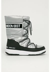 Moon Boot - Śniegowce JR G.Quilted. Nosek buta: okrągły. Zapięcie: sznurówki. Kolor: srebrny