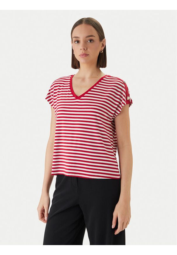 Morgan T-Shirt 261-DIVA Czerwony Regular Fit. Kolor: czerwony. Materiał: wiskoza