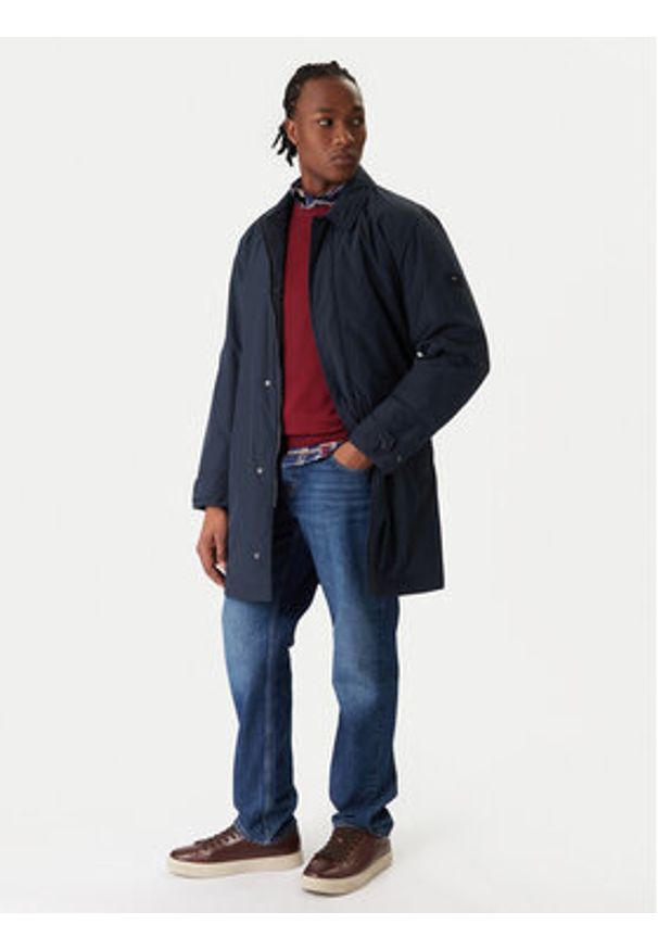 TOMMY HILFIGER - Tommy Hilfiger Płaszcz przejściowy MW0MW42569 Granatowy Regular Fit. Kolor: niebieski. Materiał: syntetyk