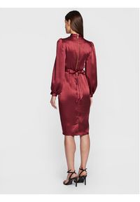 Closet London Sukienka codzienna D8551 Bordowy Regular Fit. Okazja: na co dzień. Kolor: czerwony. Materiał: syntetyk. Typ sukienki: proste. Styl: casual #4