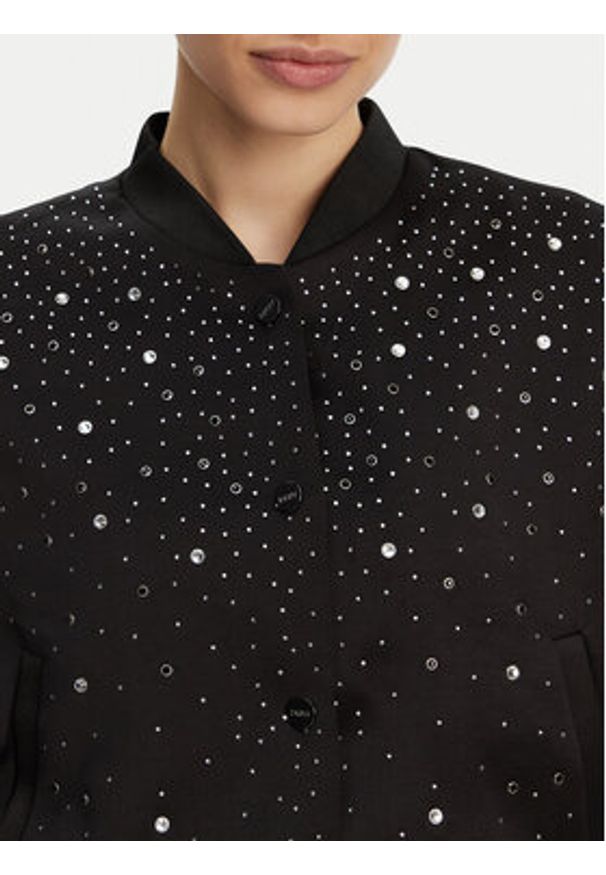 DKNY Kurtka bomber P4JJZXIZ Czarny Regular Fit. Kolor: czarny. Materiał: syntetyk